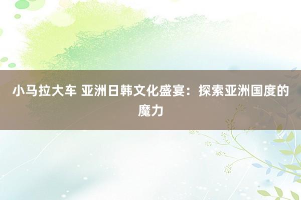 小马拉大车 亚洲日韩文化盛宴：探索亚洲国度的魔力