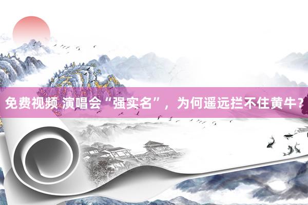 免费视频 演唱会“强实名”，为何遥远拦不住黄牛？