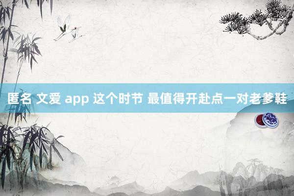 匿名 文爱 app 这个时节 最值得开赴点一对老爹鞋