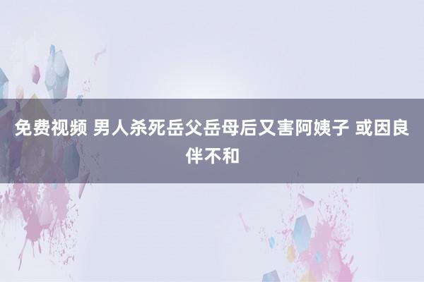 免费视频 男人杀死岳父岳母后又害阿姨子 或因良伴不和