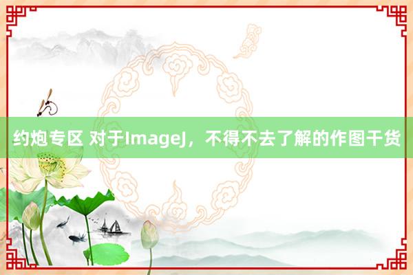 约炮专区 对于ImageJ，不得不去了解的作图干货